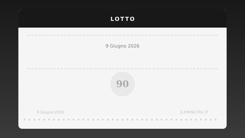 Lotto 9 giugno 2026: ecco i numeri estratti su tutte le ruote
