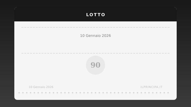 Risultati Lotto 10 gennaio 2026: la tabella completa