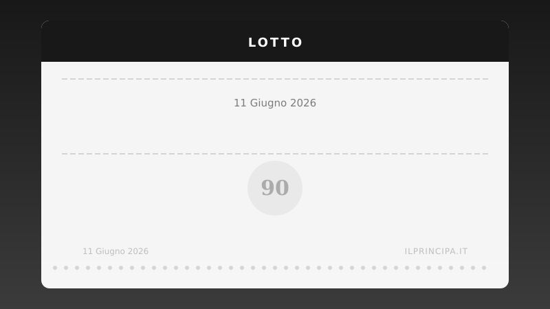 Estrazione Lotto 11 giugno 2026: numeri vincenti del concorso n. 93