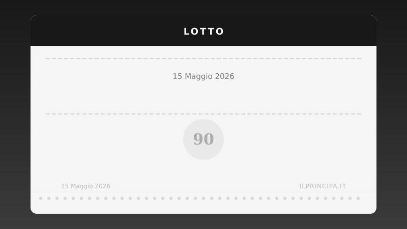 Estrazione Lotto 15 maggio 2026: numeri vincenti del concorso n. 78