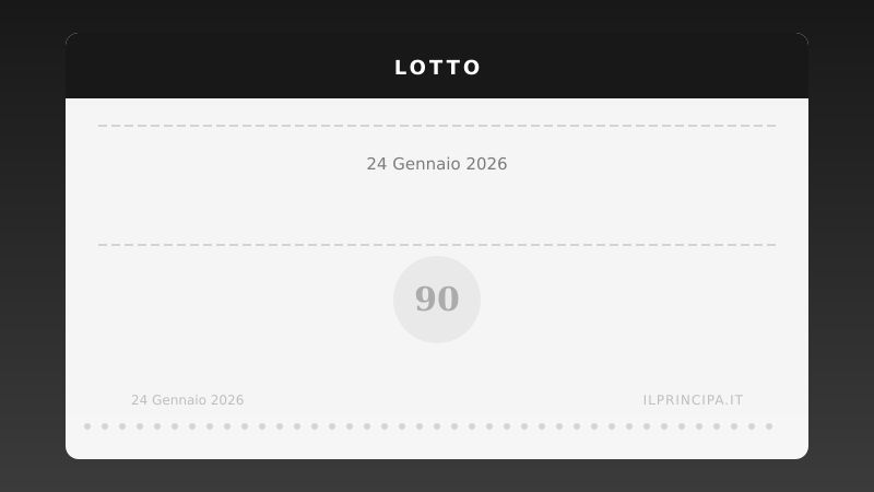 Risultati Lotto 24 gennaio 2026: la tabella completa