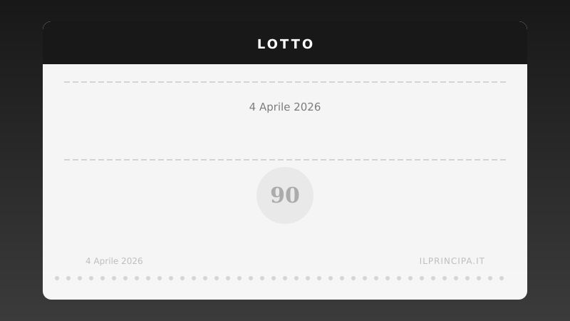 Lotto 4 aprile 2026: ecco i numeri estratti su tutte le ruote